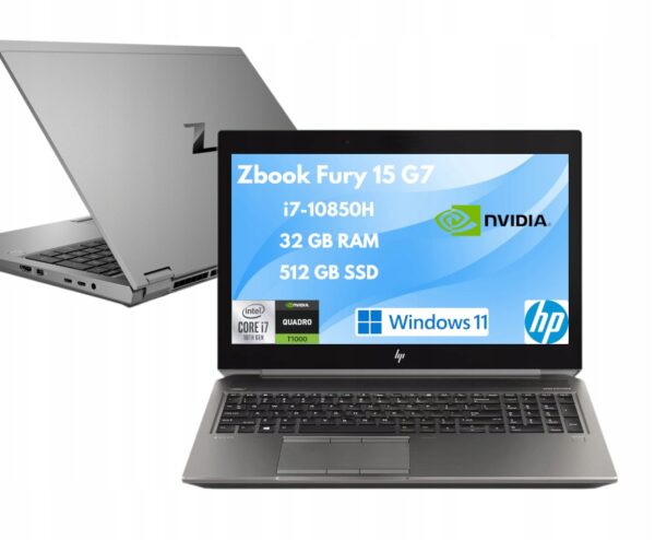 HP ZBook Fury 15 G7 i7-10850H 32GB 512GB SSD NVIDIA RTX Win 11 OFFICE