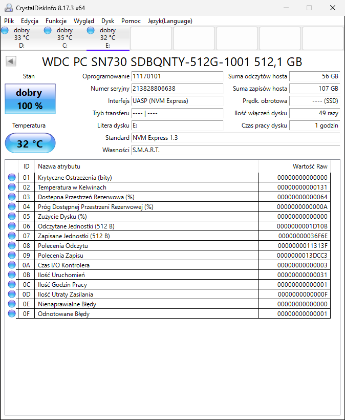 Dysk SSD Western Digital 512GB PC SN730 M.2 NVMe 2280 - obrazek 3